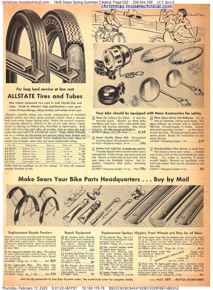 1946 Sears Spring Summer Catalog, Page 525