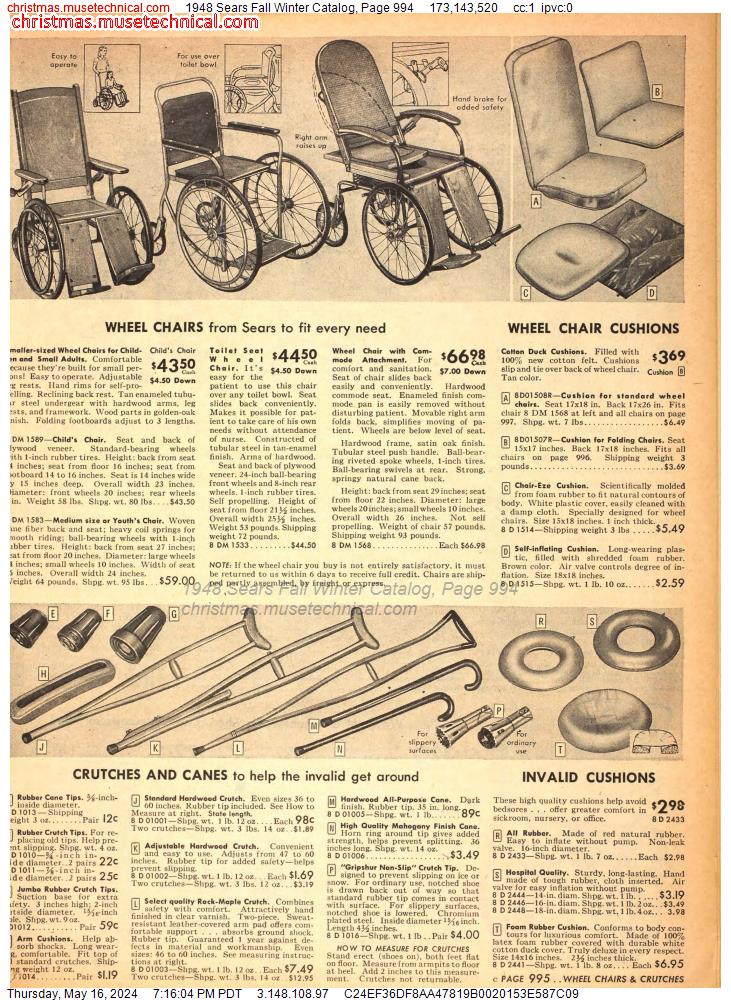 1948 Sears Fall Winter Catalog, Page 994