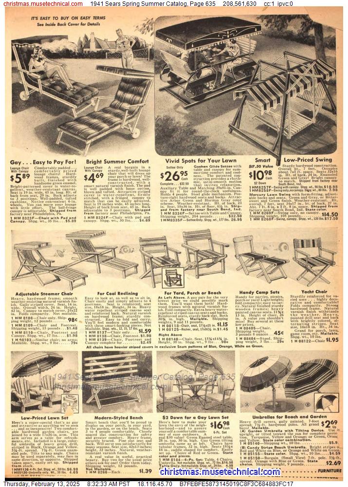 1941 Sears Spring Summer Catalog, Page 635