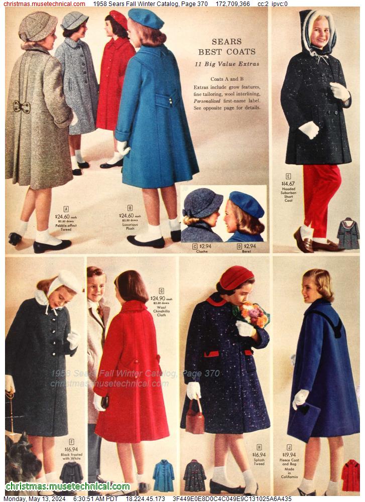 1958 Sears Fall Winter Catalog, Page 370