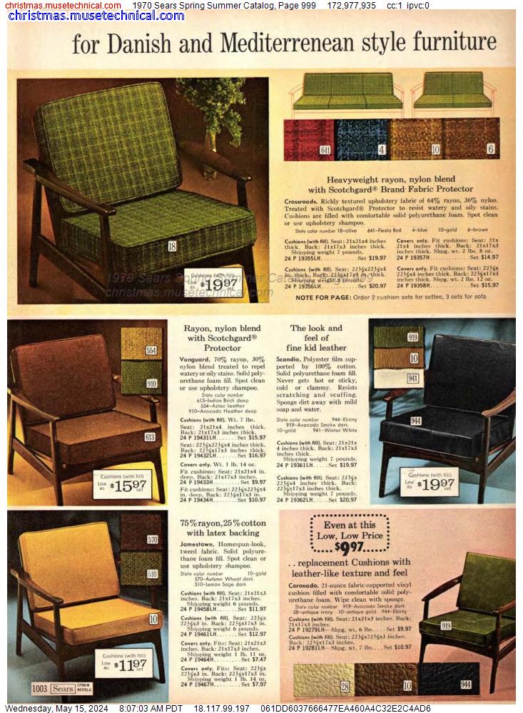 1970 Sears Spring Summer Catalog, Page 999