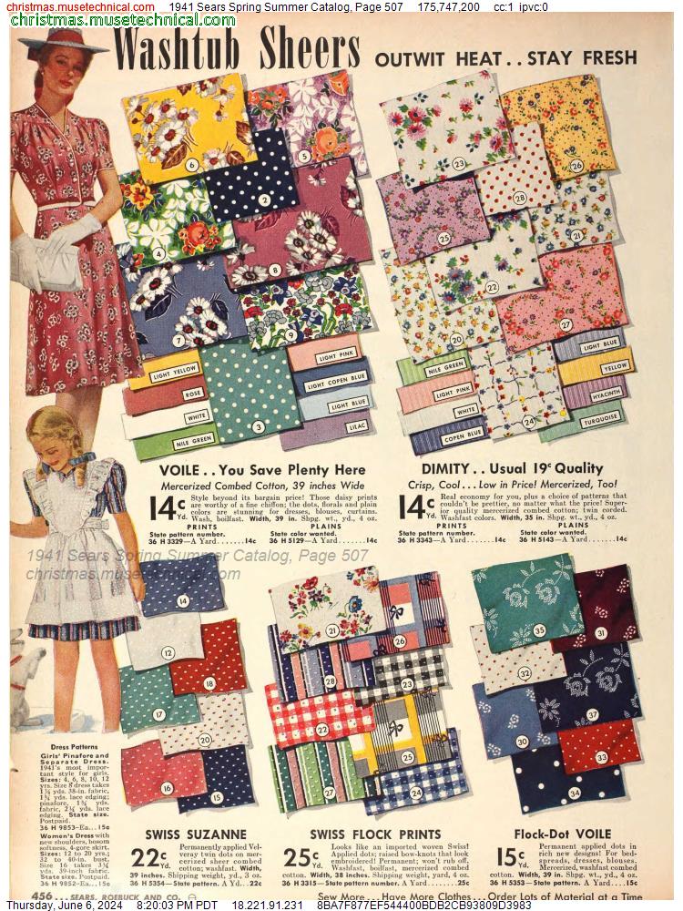 1941 Sears Spring Summer Catalog, Page 507