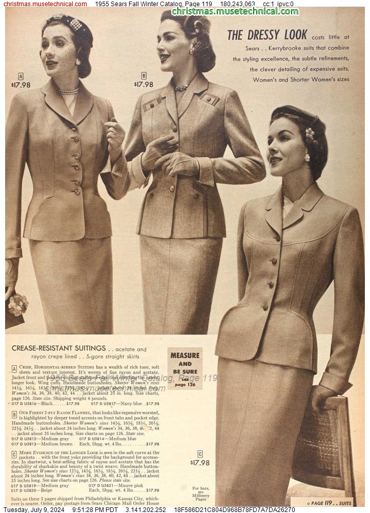 1955 Sears Fall Winter Catalog, Page 119