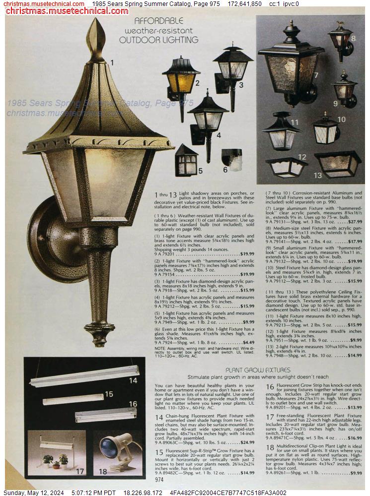 1985 Sears Spring Summer Catalog, Page 975