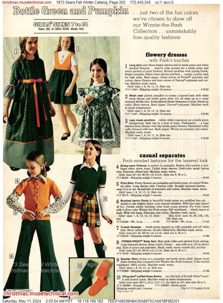 1973 Sears Fall Winter Catalog, Page 320