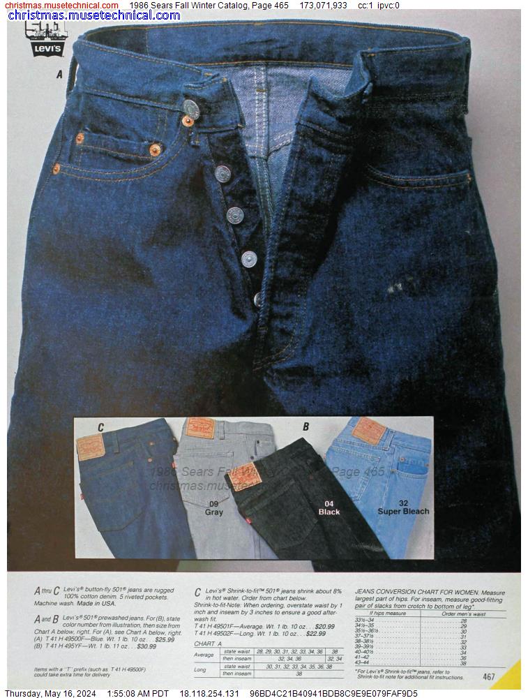 1986 Sears Fall Winter Catalog, Page 465