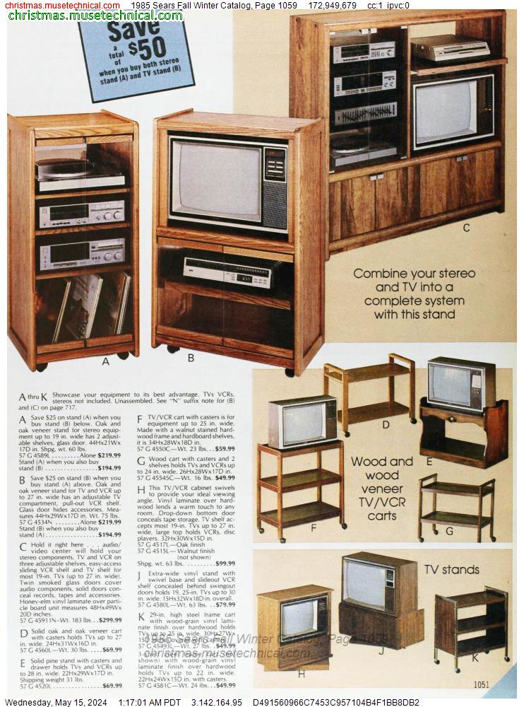 1985 Sears Fall Winter Catalog, Page 1059