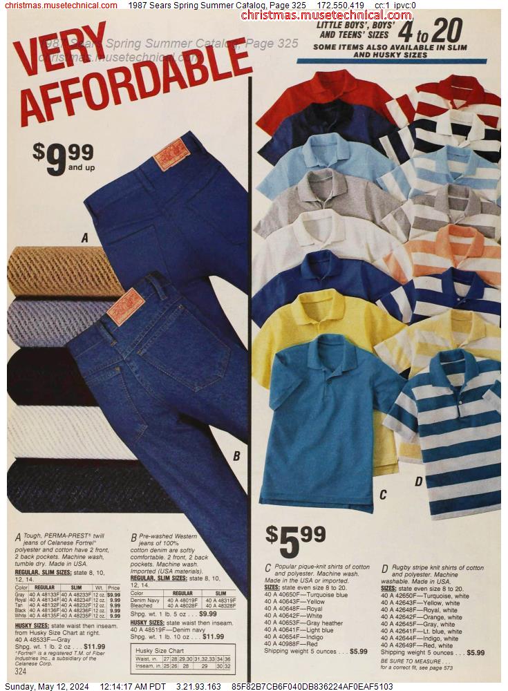 1987 Sears Spring Summer Catalog, Page 325