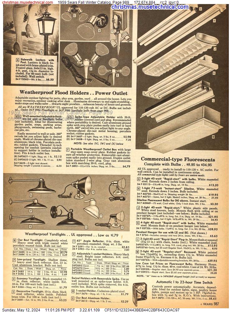 1959 Sears Fall Winter Catalog, Page 989