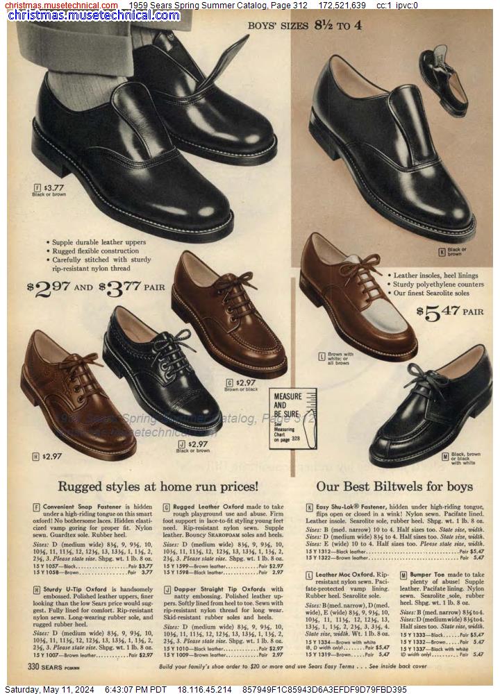 1959 Sears Spring Summer Catalog, Page 312