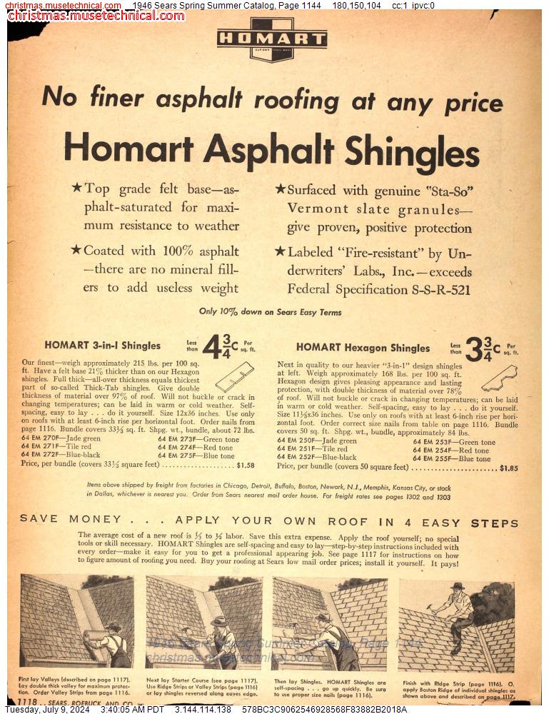 1946 Sears Spring Summer Catalog, Page 1144