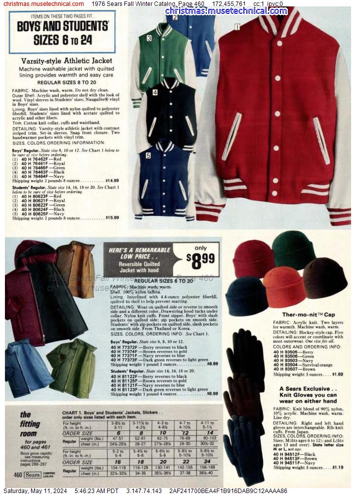 1976 Sears Fall Winter Catalog, Page 460