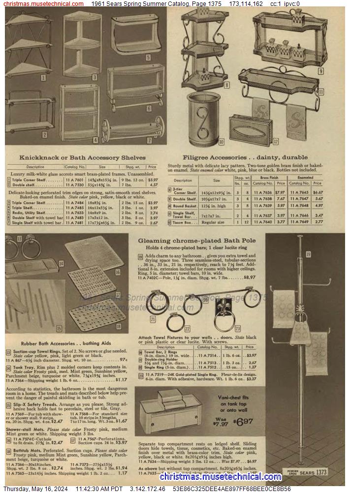 1961 Sears Spring Summer Catalog, Page 1375