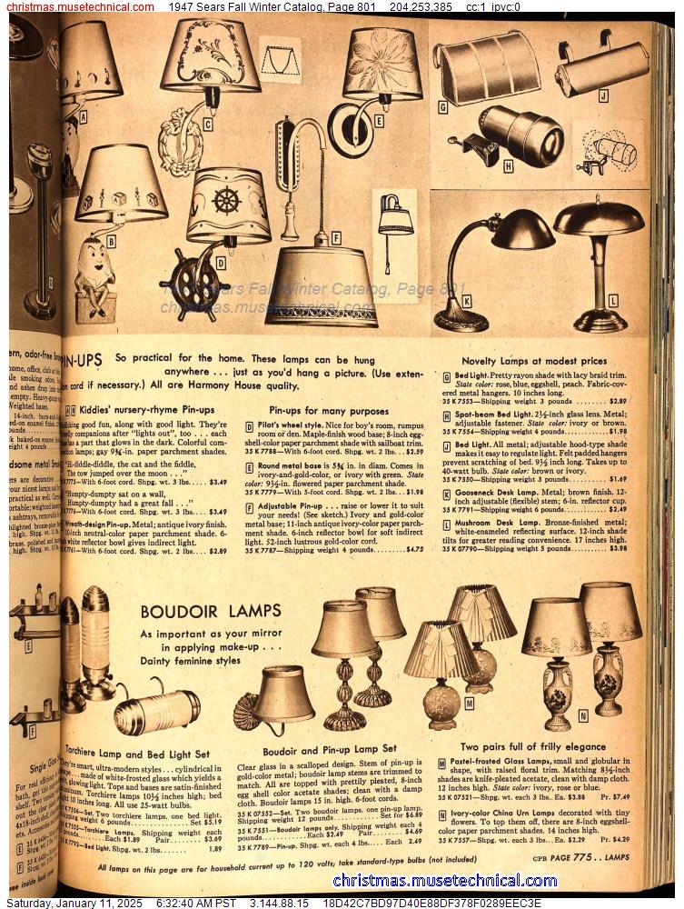 1947 Sears Fall Winter Catalog, Page 801