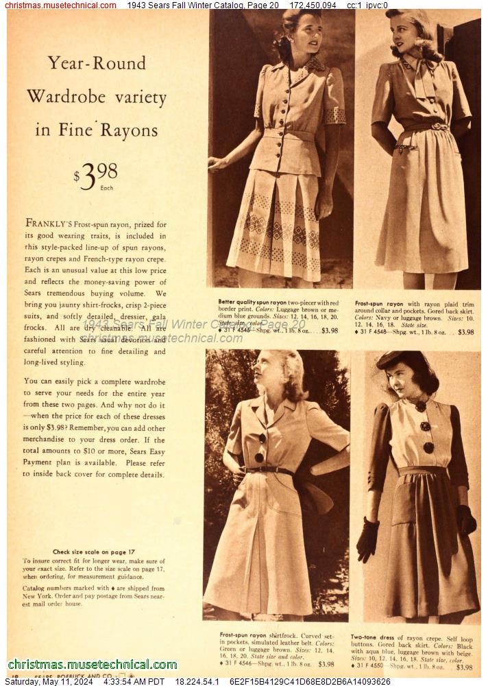 1943 Sears Fall Winter Catalog, Page 20
