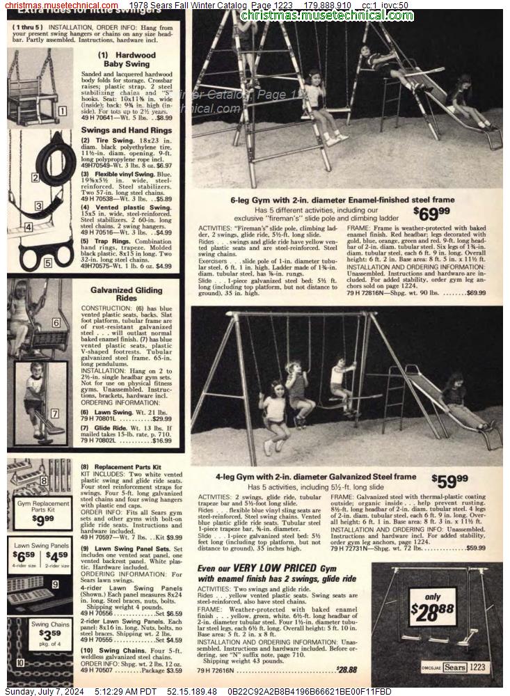 1978 Sears Fall Winter Catalog, Page 1223