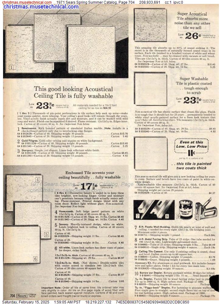 1971 Sears Spring Summer Catalog, Page 704