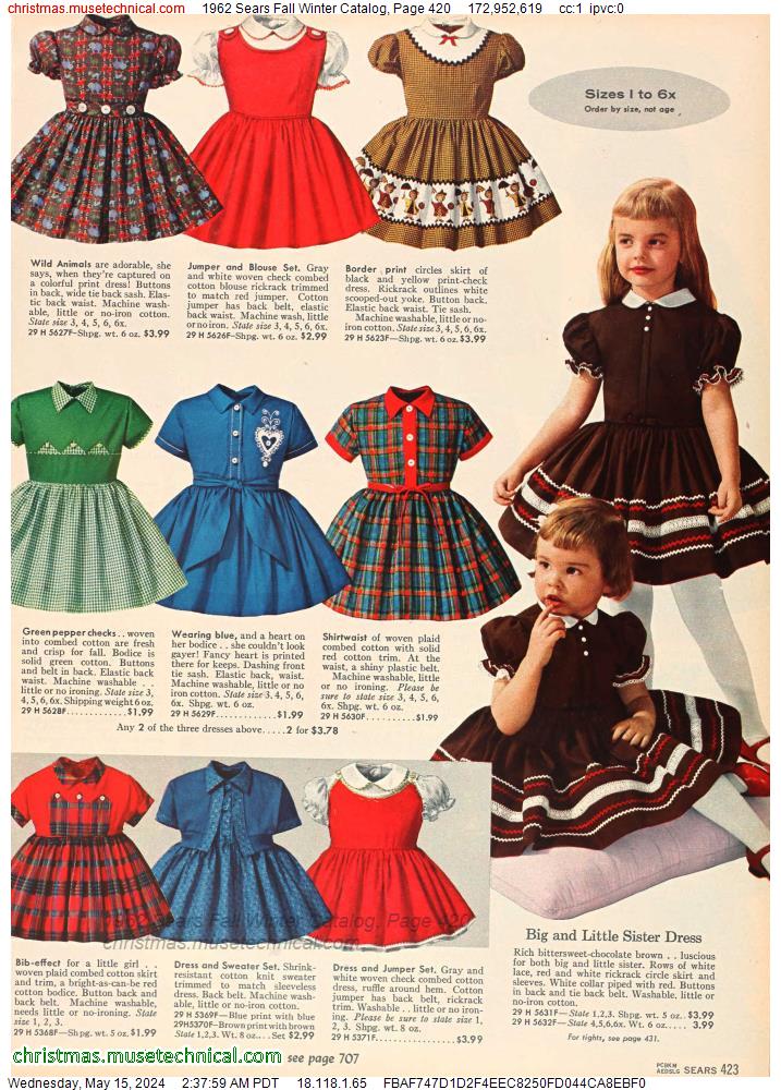 1962 Sears Fall Winter Catalog, Page 420