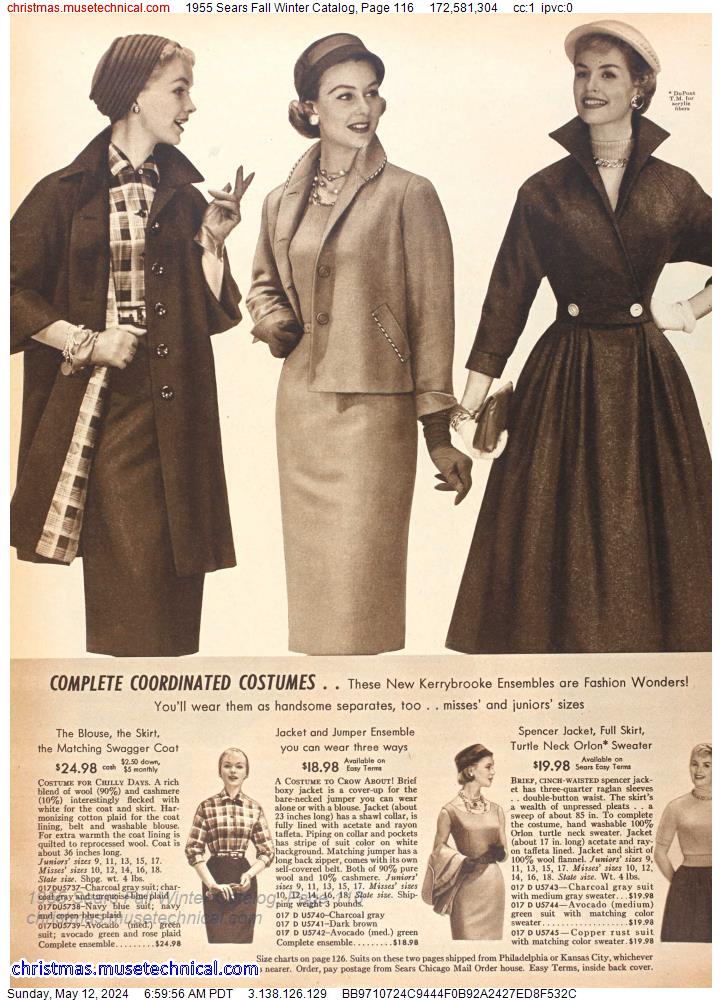 1955 Sears Fall Winter Catalog, Page 116