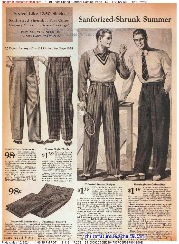 1940 Sears Spring Summer Catalog, Page 344
