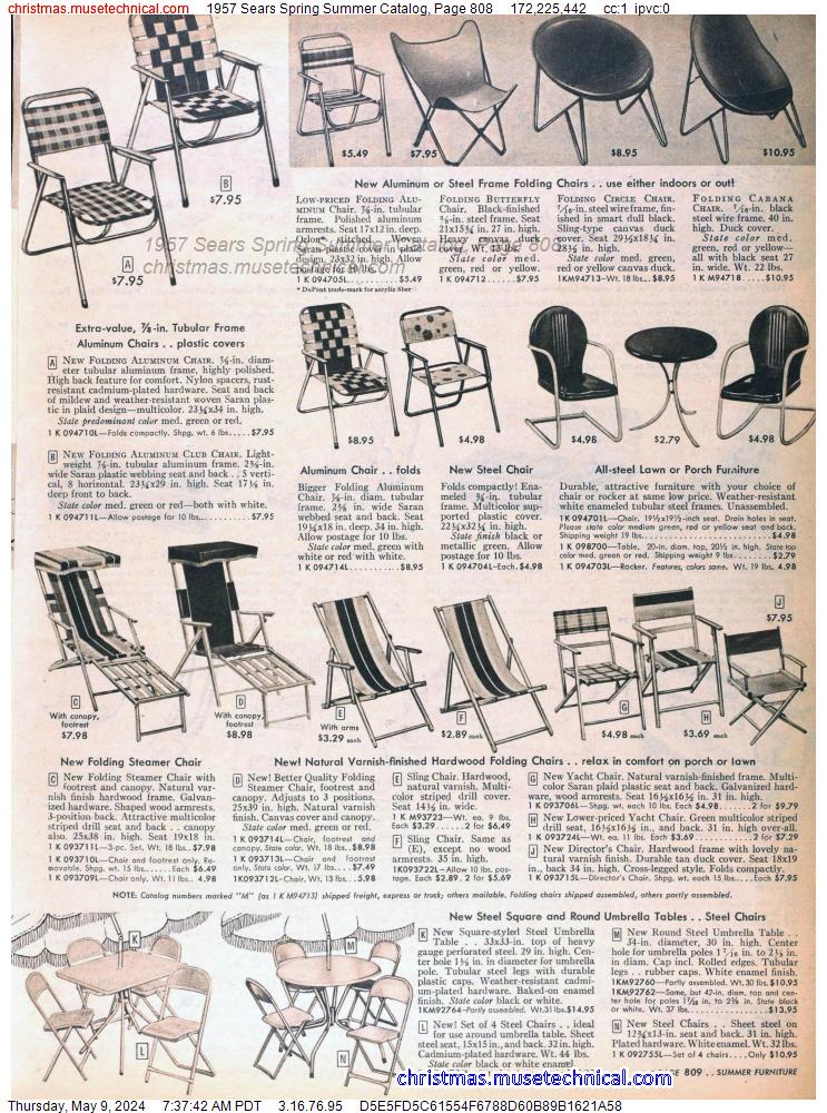1957 Sears Spring Summer Catalog, Page 808