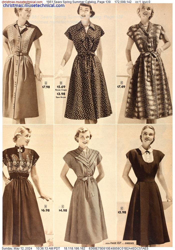 1951 Sears Spring Summer Catalog, Page 139