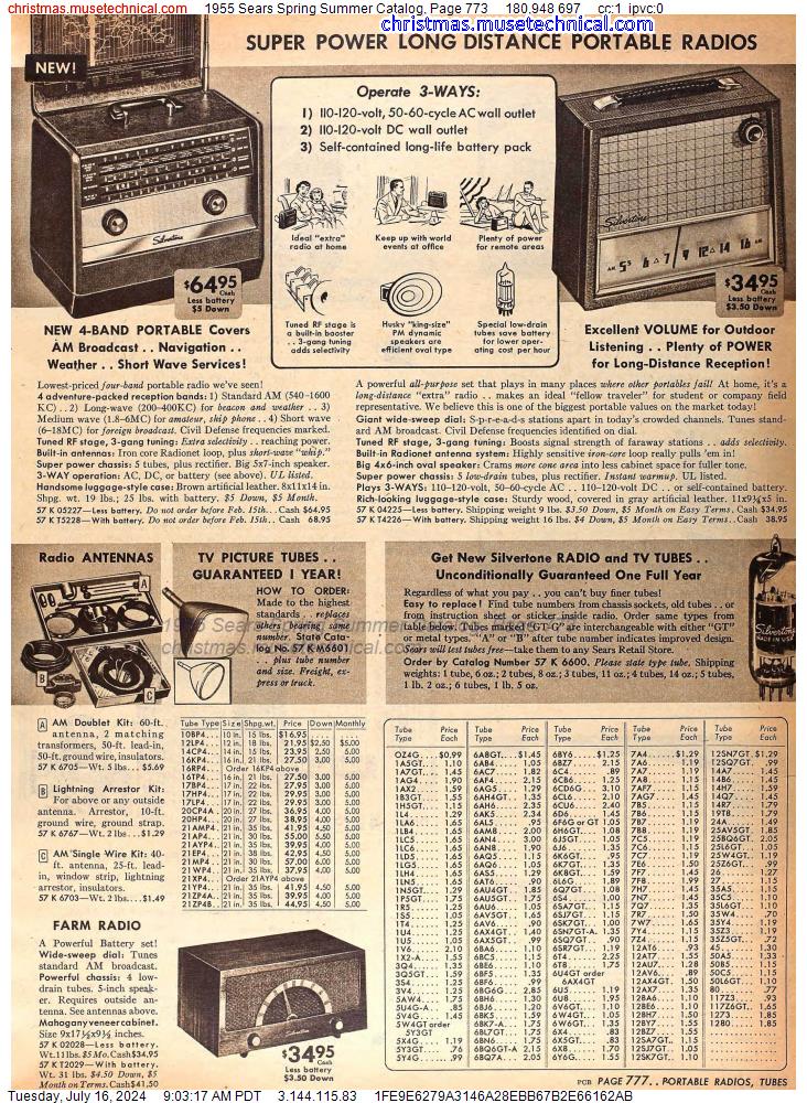 1955 Sears Spring Summer Catalog, Page 773