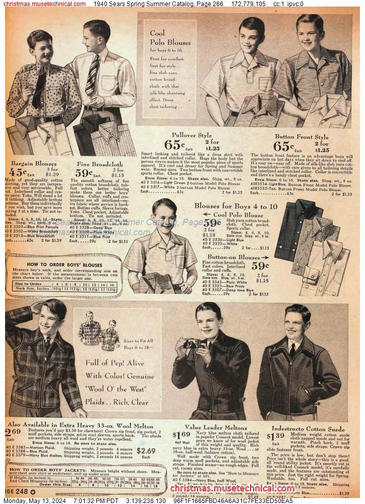 1940 Sears Spring Summer Catalog, Page 266