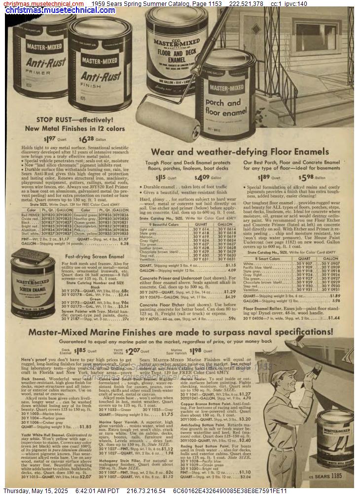 1959 Sears Spring Summer Catalog, Page 1153