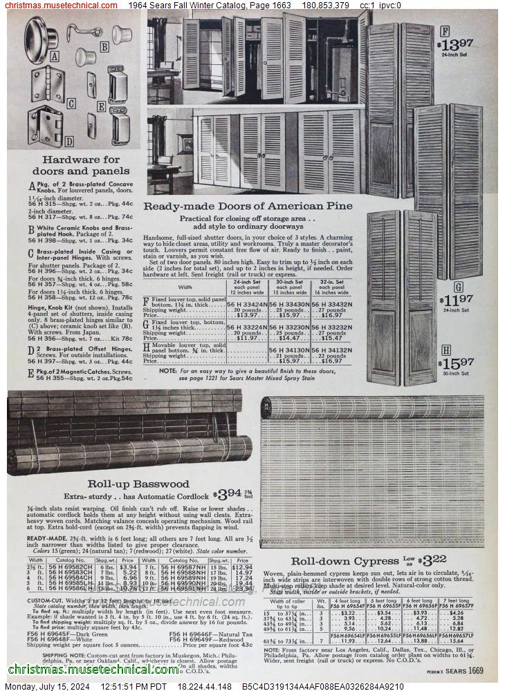 1964 Sears Fall Winter Catalog, Page 1663