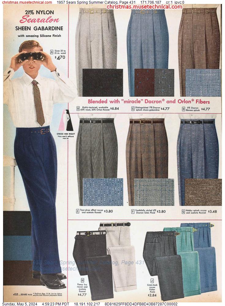 1957 Sears Spring Summer Catalog, Page 431