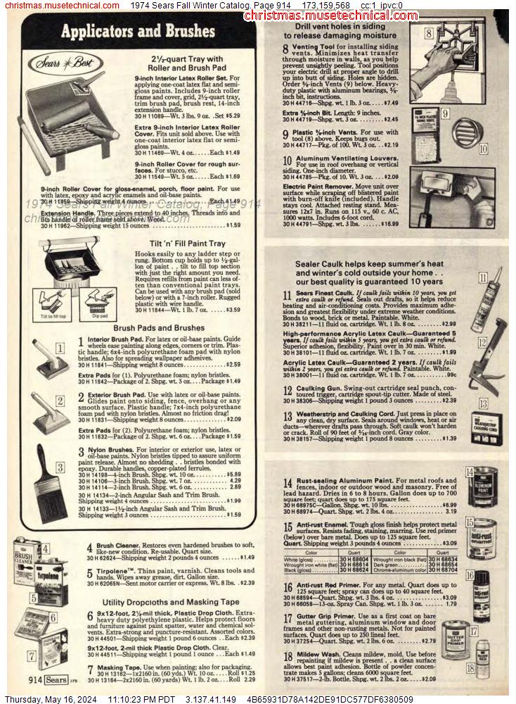 1974 Sears Fall Winter Catalog, Page 914