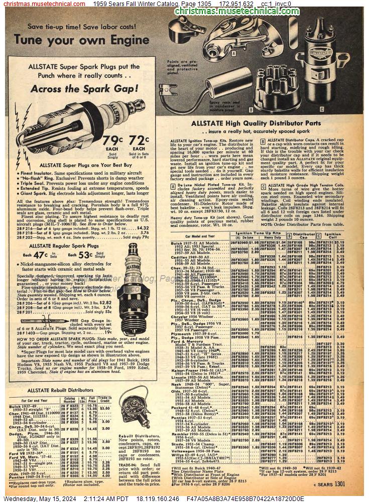 1959 Sears Fall Winter Catalog, Page 1305