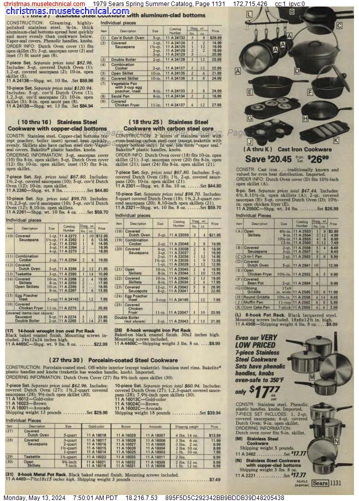 1979 Sears Spring Summer Catalog, Page 1131