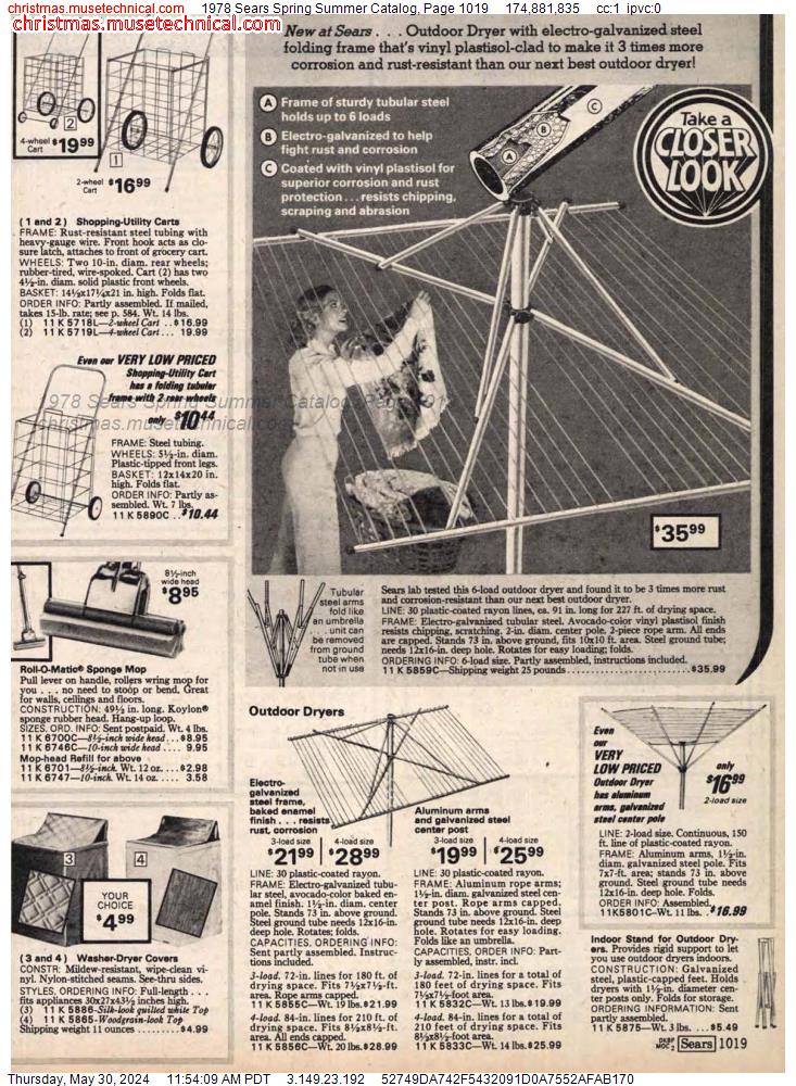 1978 Sears Spring Summer Catalog, Page 1019