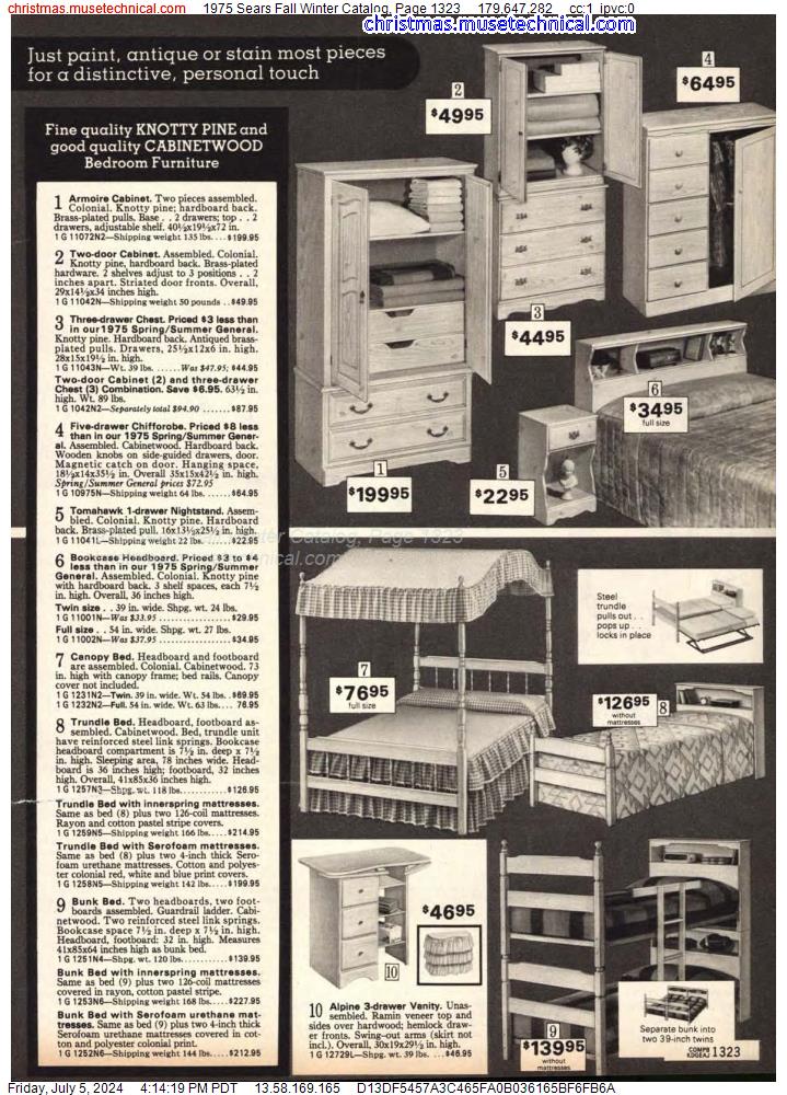 1975 Sears Fall Winter Catalog, Page 1323