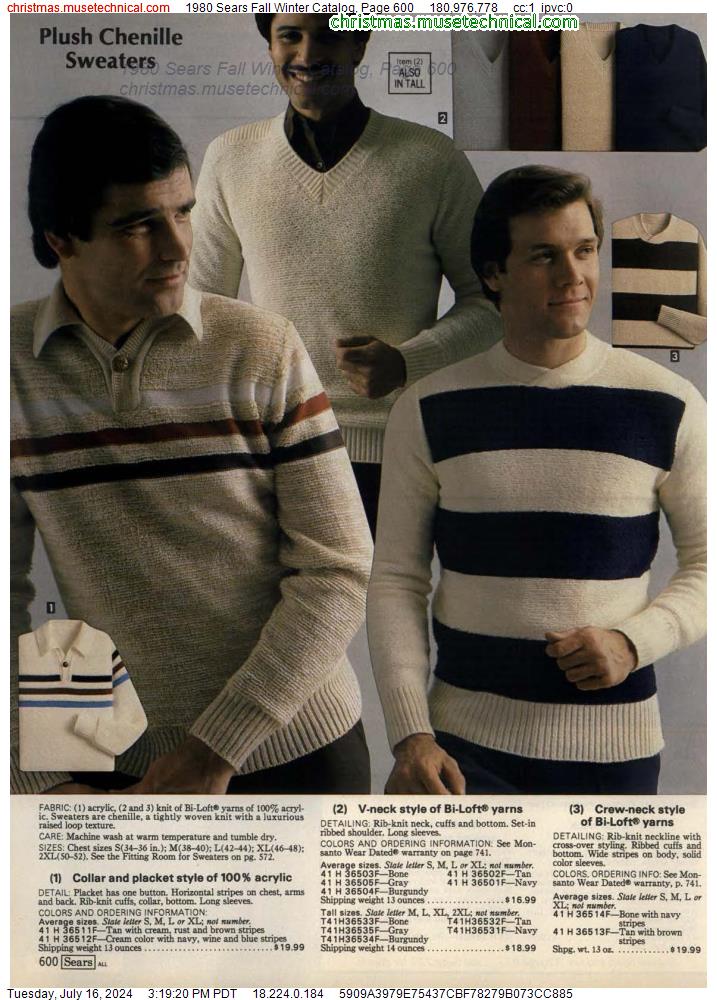 1980 Sears Fall Winter Catalog, Page 600
