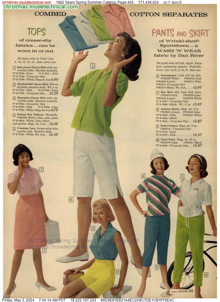 1962 Sears Spring Summer Catalog, Page 405