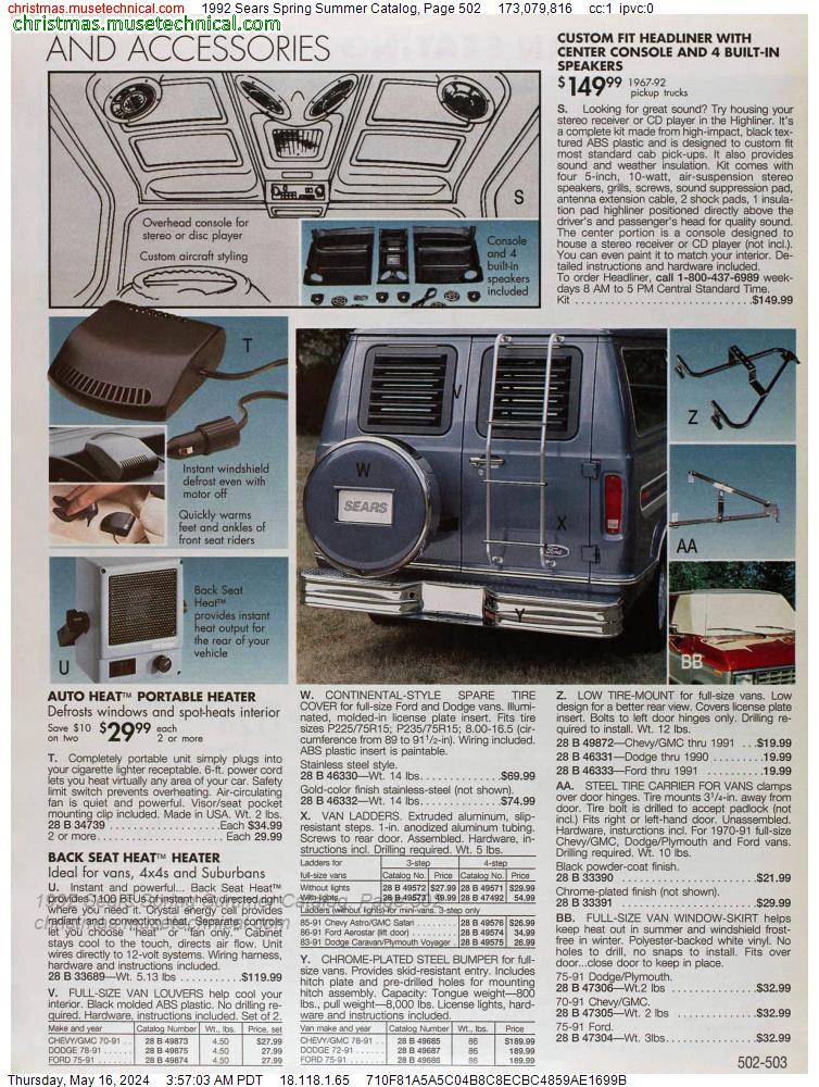 1992 Sears Spring Summer Catalog, Page 502