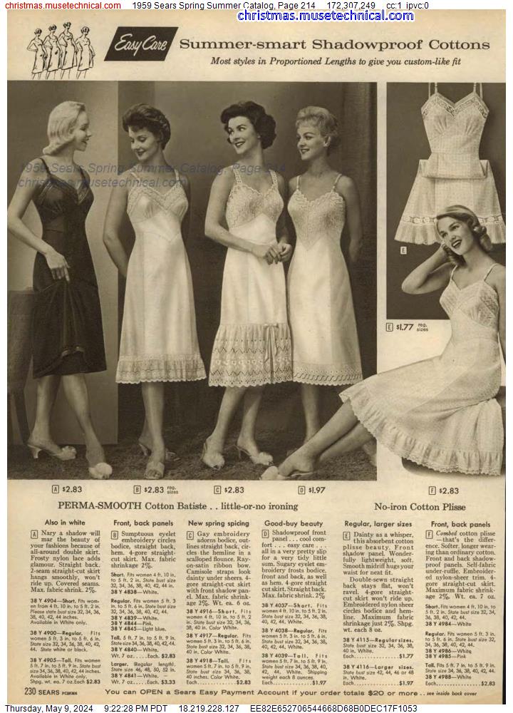 1959 Sears Spring Summer Catalog, Page 214