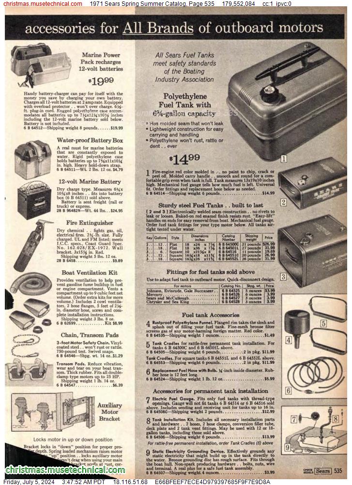 1971 Sears Spring Summer Catalog, Page 535