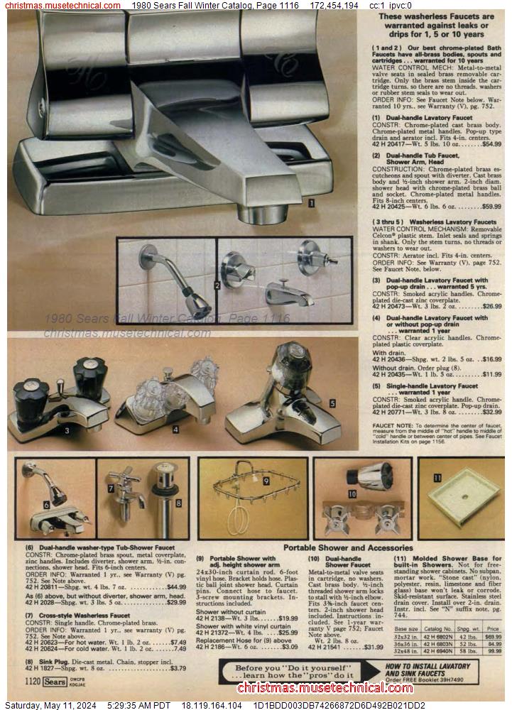 1980 Sears Fall Winter Catalog, Page 1116