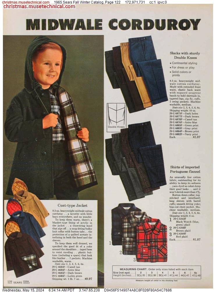 1965 Sears Fall Winter Catalog, Page 122