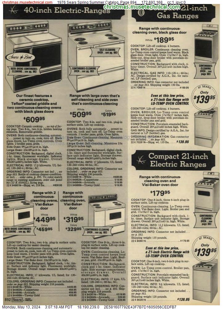 1976 Sears Spring Summer Catalog, Page 894