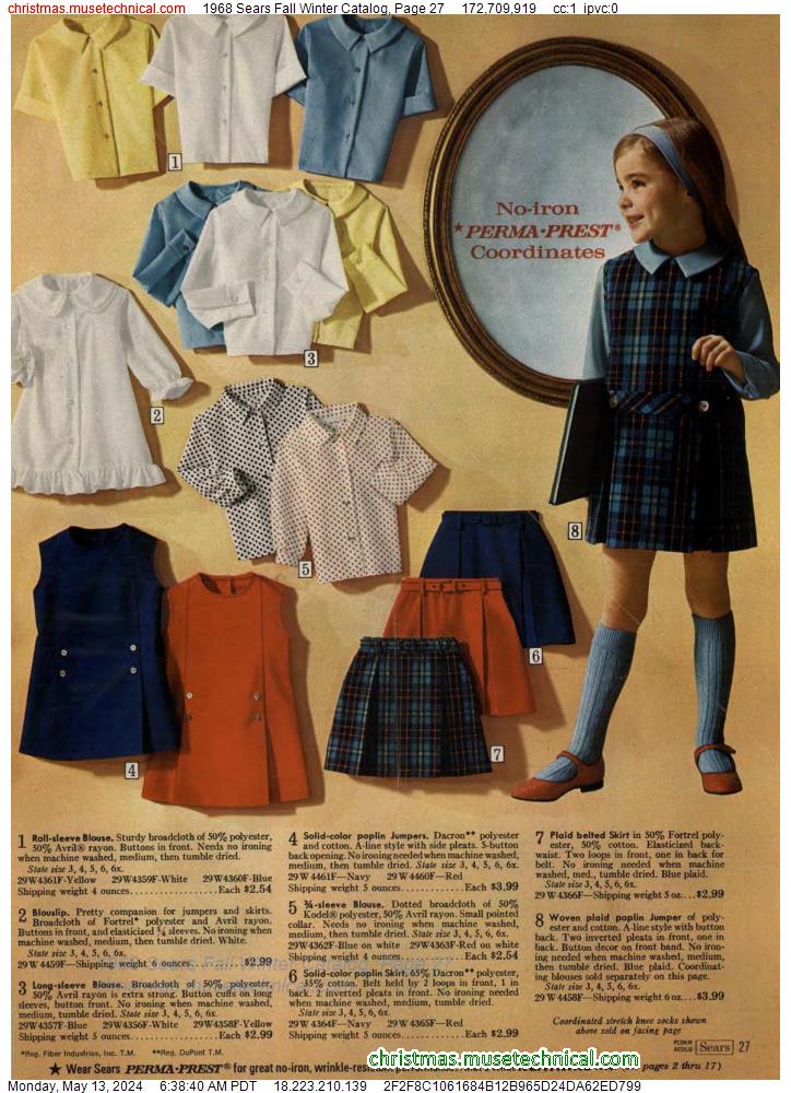 1968 Sears Fall Winter Catalog, Page 27