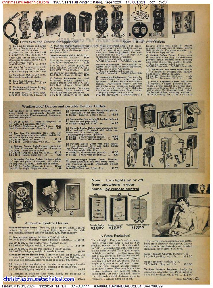 1965 Sears Fall Winter Catalog, Page 1229