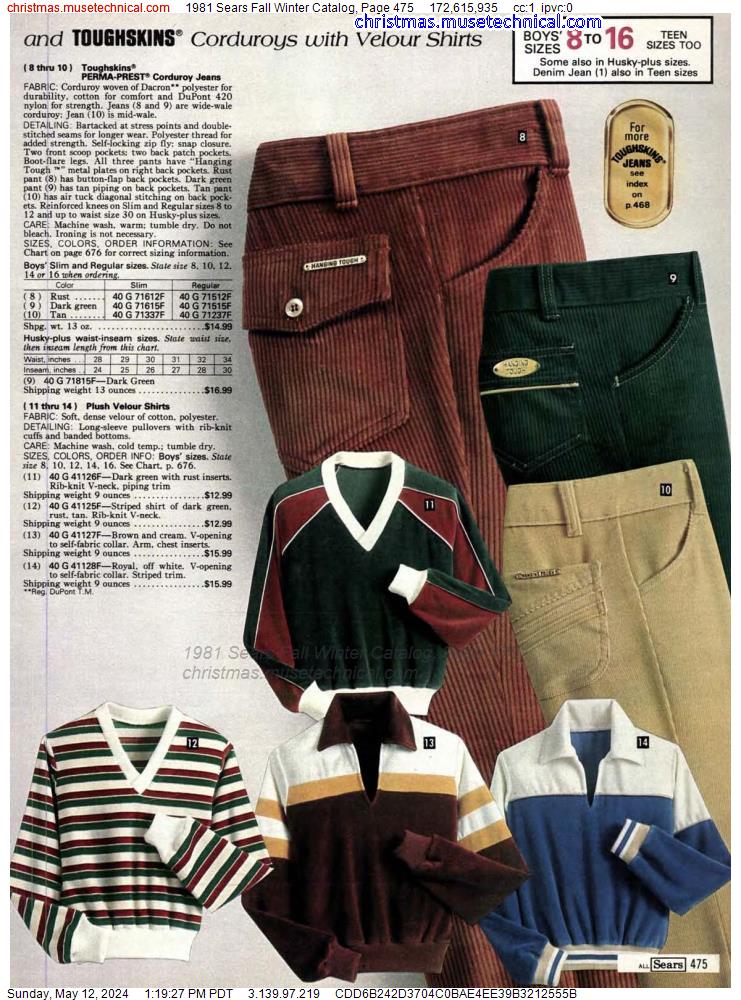 1981 Sears Fall Winter Catalog, Page 475