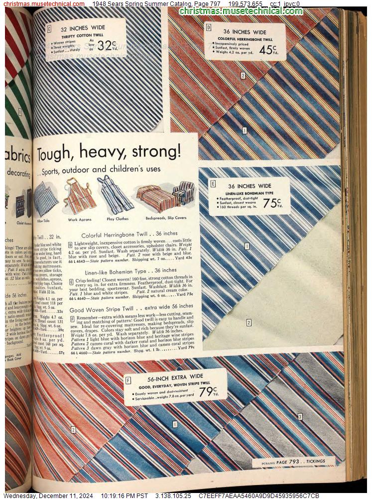 1948 Sears Spring Summer Catalog, Page 797