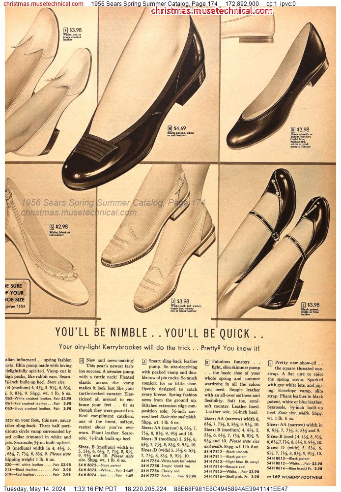 1956 Sears Spring Summer Catalog, Page 174