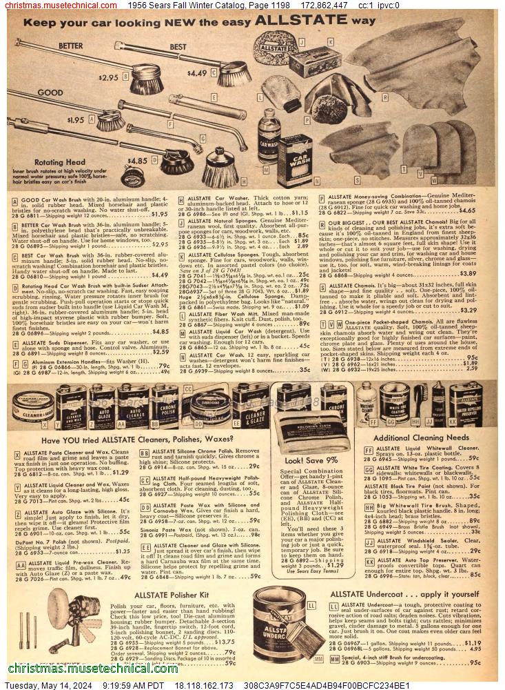 1956 Sears Fall Winter Catalog, Page 1198